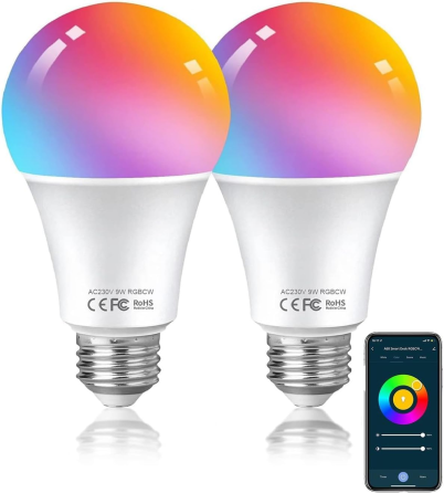 Розумна RGB лампочка AISIRER WiFi 10Вт, Е27, 2 шт Луцк