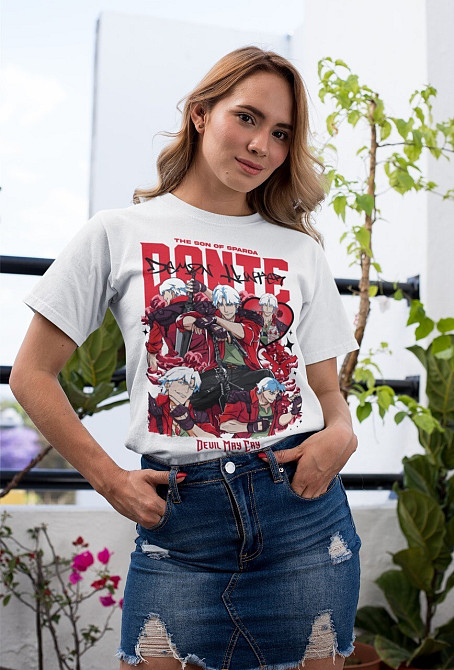 Футболка для хлопчика з аніме принтом Данте Схоотінг Дмк Преміум оверсайз (зріст від 165 до 180) Чорний AnimeJ0216m Дніпро - фото 3