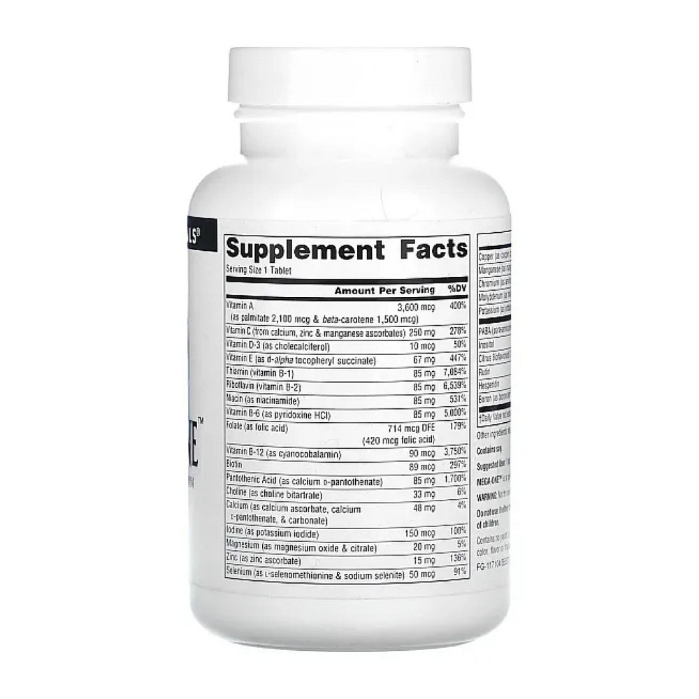 Витамины и минералы Source Natural Комплекс витамин без железа Mega-One 90 таб Киев - изображение 2