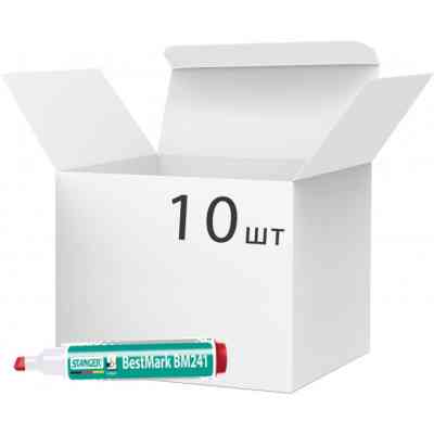 Маркер Stanger для сухостираемых досок, 1-4 мм клин. наконечник красный 10 шт (MARKER-BOA-STM241R10) Винница