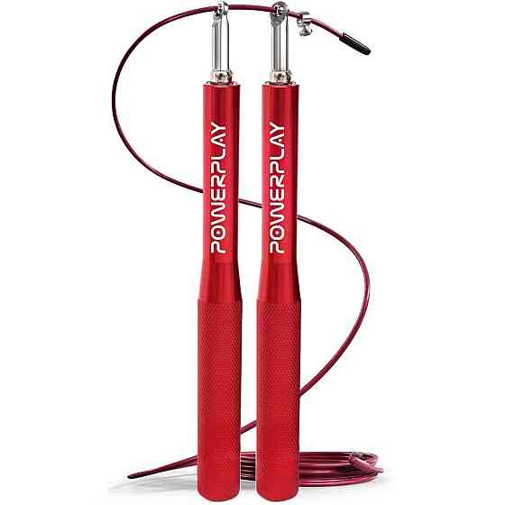 Скакалка швидкісна на підшипниках алюмінієва PowerPlay 4207 Elite Jump Rope Червона (3m.) Київ