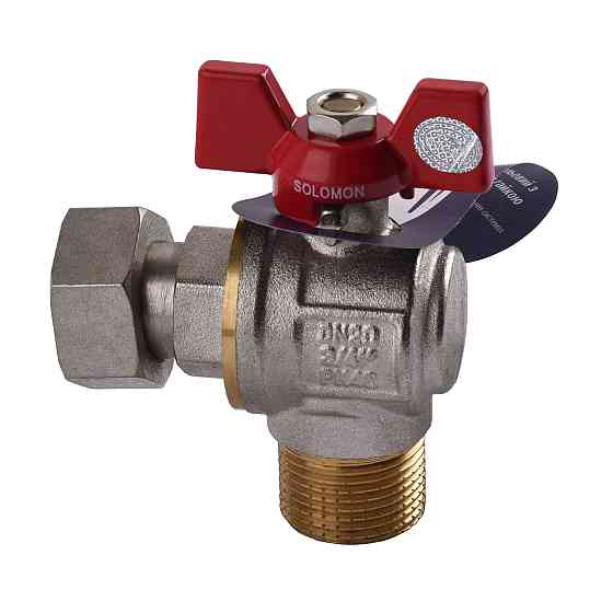 Кран кульовий кутовий з накидною гайкою SOLOMON 3/4″ ЗВ PN40 160402 Тернополь