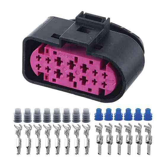 Роз'єм конектор 14-кон., Фара, 1J0973737, 1719105-1, VAG Германия, Франция, Германия Багато Audi, Bugatti, Porsche, Seat, Skoda Київ