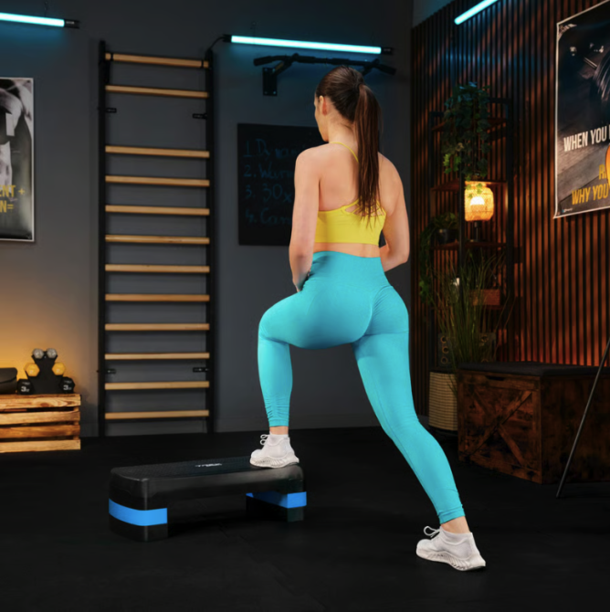 Степ платформа спортивная для фитнеса аэробики кардио упражнений на выносливость регулируемая высота голубая Киев - изображение 8