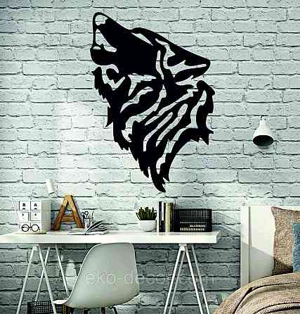 Декоративное настенное Панно «Волк», Декор на стену 70*48 см, Черный Киев