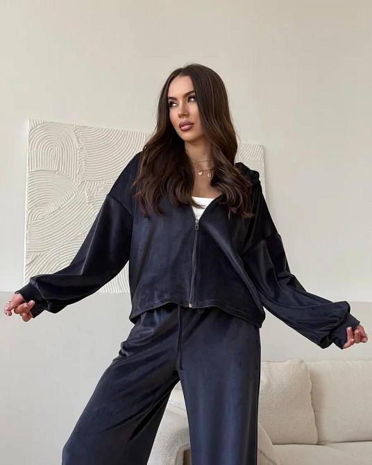 Жіночий повсякденний стильний костюм велюр плюш Одеса - фото 1