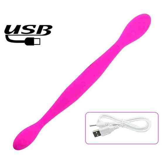 Двосторонній гнучкий вібратор Toy Joy Infinity Double Dildo - Рожевий - Вібратори Вінниця