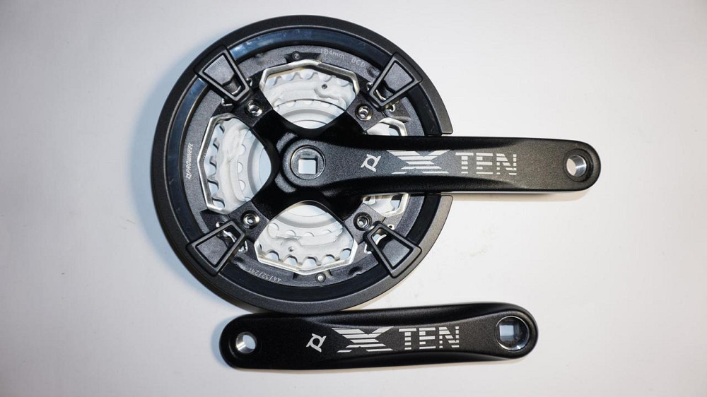 Звезды   велосипедные   (передние) 24/34/44T   (+2 шатуна L-17 см, квадрат, черный, алюминий, с защитой) Мукачево - изображение 1