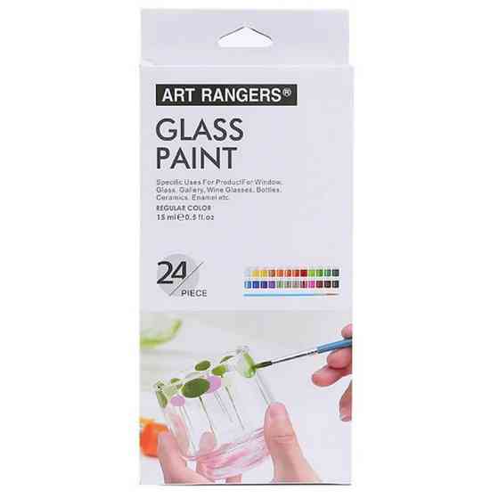 Набір фарб для скла GAS2415, 15 мл, 24 кольори, 3 пензлика Вінниця