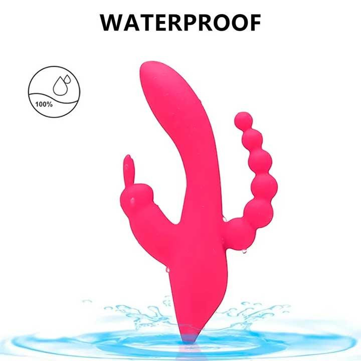 Вагінально-анальний вібратор Super Rebbit 3в1 12 режимів Фуксія Вінниця - фото 6