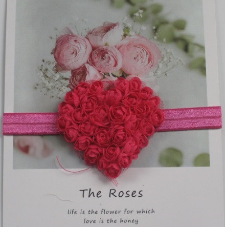 Детская повязка малиновая - сердечко 7см, размер универсальный (на резинке) Киев - изображение 1