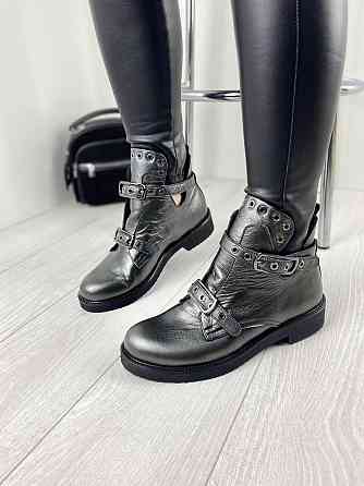 Черевики жіночі VIKTTORIO графіт натуральна шкіра весна-осінь 37р.38р.39р. (3243) Коломыя