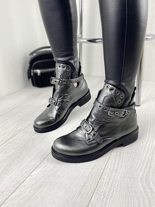 Черевики жіночі VIKTTORIO графіт натуральна шкіра весна-осінь 37р.38р.39р. (3243) Коломыя - изображение 3