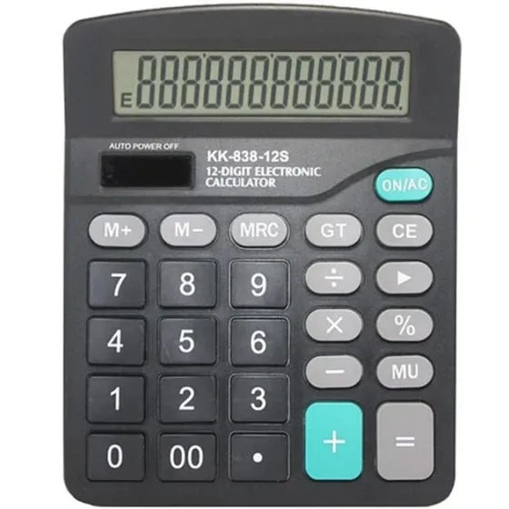 Компактный калькулятор KK-838-12S с большими кнопками, подсветкой дисплея, портативный, удобен для офиса. Одесса
