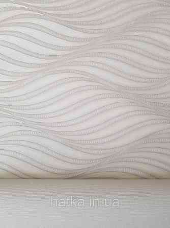Обои виниловые на флизелине метровые Sintra Edelina абстракция волны листья структурные 3д серебристые серые Киев