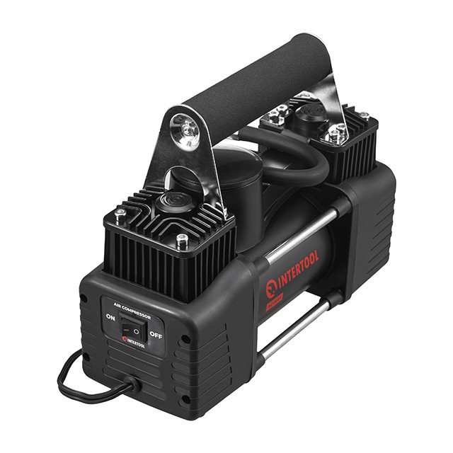 Компресор автомобільний INTERTOOL AC-0005 12В, 25 А, циліндр 2х30 мм, Потужний автомобільний компресор Львів - фото 4