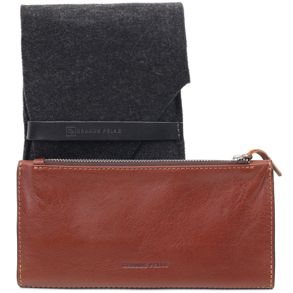 Практичне чоловіче портмоне Grande Pelle 11424 Коричневий Київ - фото 4