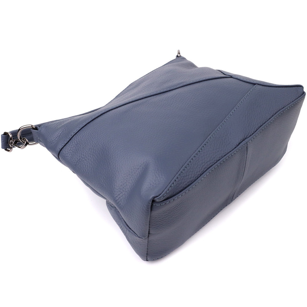 Жіноча сумка на два відділення з натуральної шкіри Vintage 23016 Синій Київ - фото 5