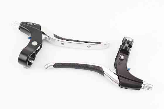 Гальмівні ручки з гумовими вставками, алюмінієві, чорно-сірі HJ-330AD Киев