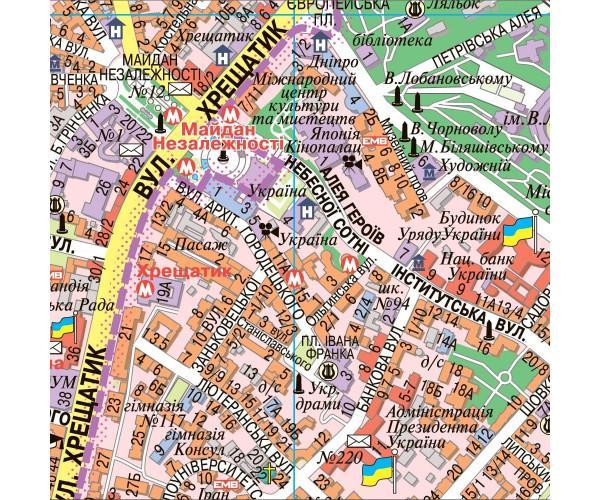 Карта.Київ.План міста до кожного будинку, М1:21 000, карта стінна, 154х108 см, укр., картон/ламінова, шт Київ - фото 2