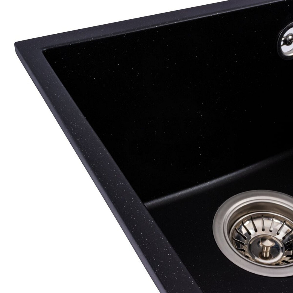 VALESO Гранітна мийка для кухні VALESO ROXY 3744 матова Чорний металік Киев - изображение 4