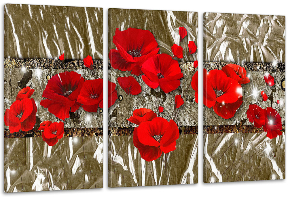 Модульна картина Абстракція Коліри Макі (53x100sм) Art-225_3А 70x130 см Київ - фото 1