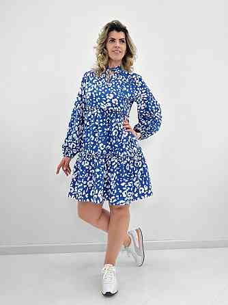 Легка жіноча сукня оверсайз "Lichi" оптом | Батал | Розпродаж моделі Синій, 50-52 Київ