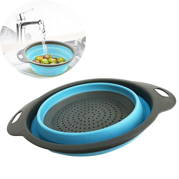 Кухонный складной силиконовый дуршлаг большой+маленький V3348 Сумы - изображение 3