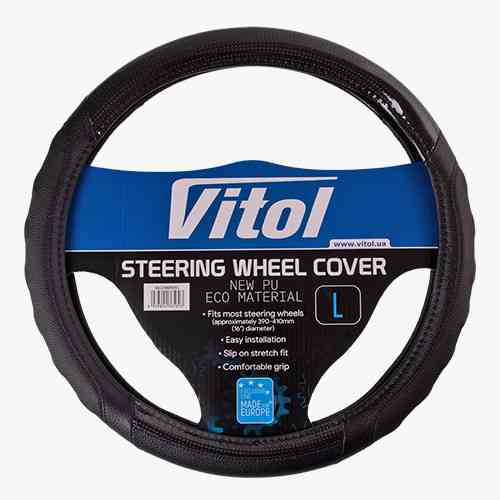 Чохол на кермо VLCU-1409009 L чорний з оздобленням з БО Харків