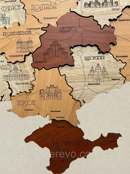 Дерев'яна карта України "Калина" 150х100 Вижниця - фото 5