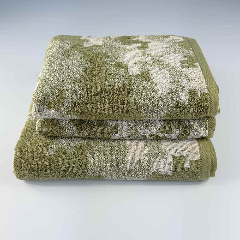 Комплект махрових рушників Піксель Військовий 3шт 50х90см, 50х90см, 70х140см 450г / м2 (Хакі) Суми - фото 1