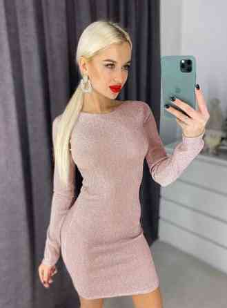 Вечірнє плаття з люрексом "Minor" | Розпродаж моделі 44, Пудровий Київ