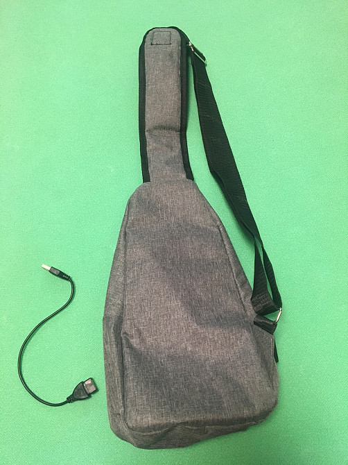 Чоловіча сумка через плече сіра- розмір сумки 30*20см, 4 кишені, з USD шнуром в комплекті Київ - фото 4