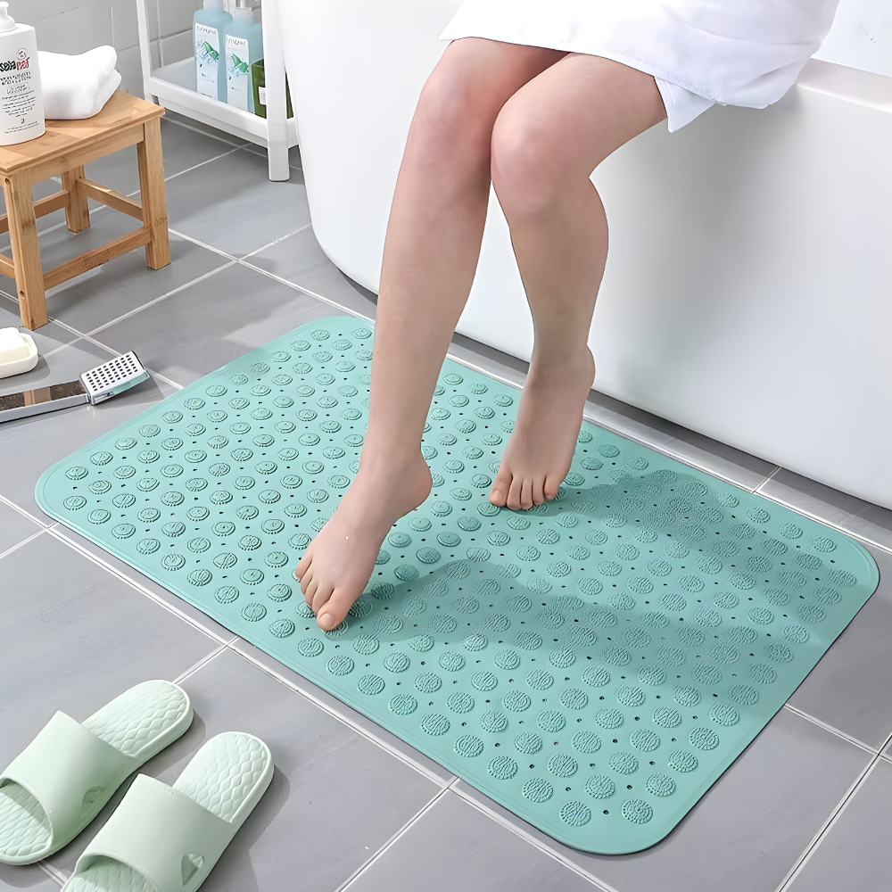 Коврик для душа и ванной комнаты силиконовый,массажный антискользящий в ванную прямоуголный 40х80 см, бирюзовый Каменец-Подольский - изображение 4