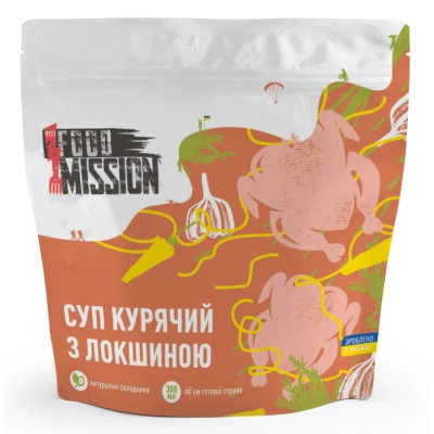 Їжа швидкого приготування Food Mission Суп курячий з локшиною 30 г (fm.30375) Вінниця - фото 1