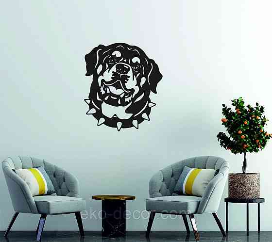 Декоративне настінне Панно  «Ротвейлер» , Декор на стіну 70*62 см, Чорний Київ