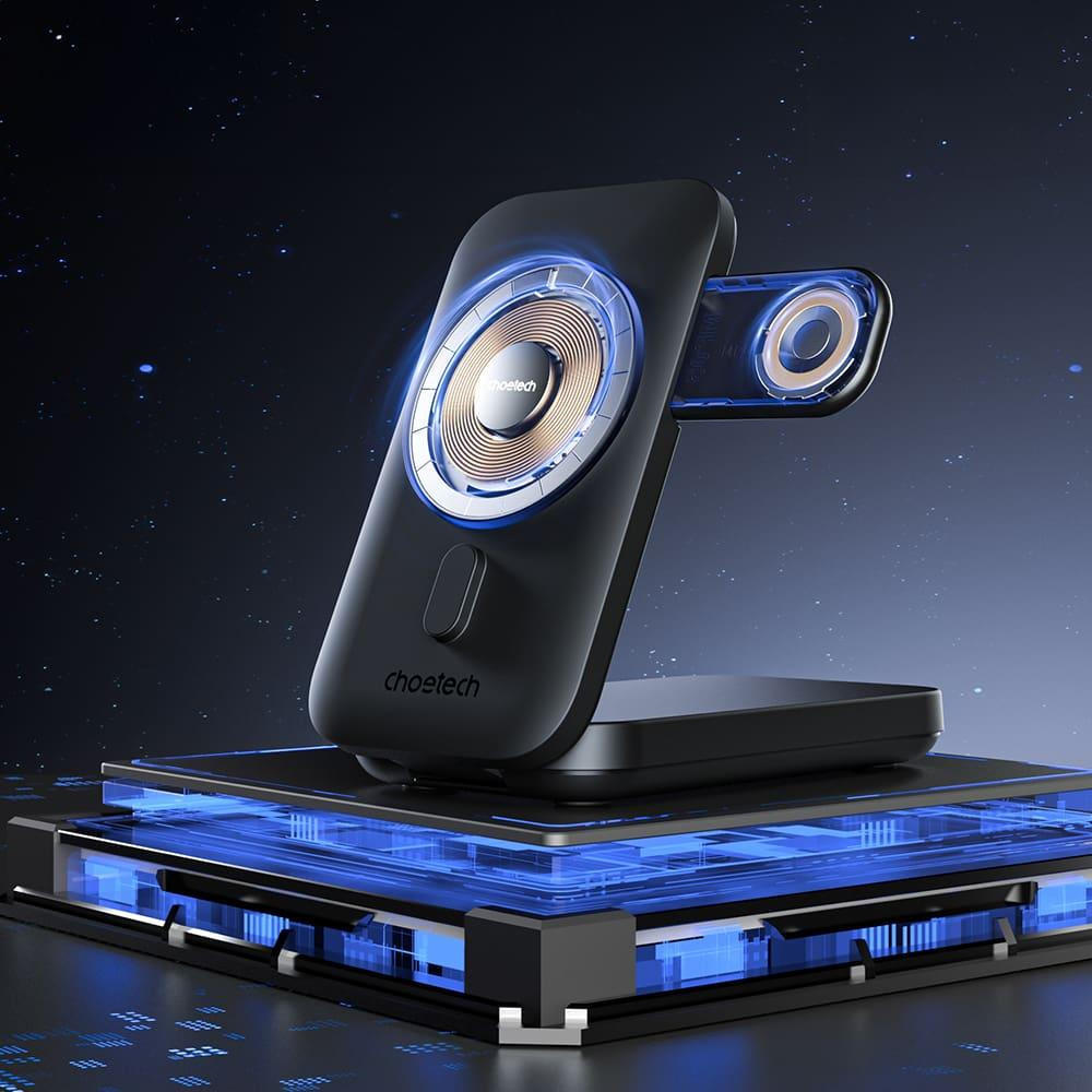 Повербанк з підставкою 10000mAh Choetech B750 Black QC3.0 PD3.0 бездротова зарядка смартфонів та Apple Watch (43-00133) Киев - изображение 9