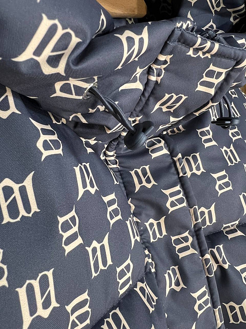 Куртка жіноча оверсайз демісезонна HAIZIYUAN 192 з капюшоном візерунок літери m графіт, графіт, L Київ - фото 14