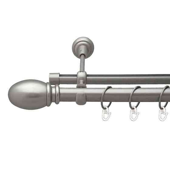 Карниз Orvit Белуно металевий дворядний опозитний гладка \ профільна труба кільце металеве Сатин 25\19 мм 300 см (00-00023319) Львів