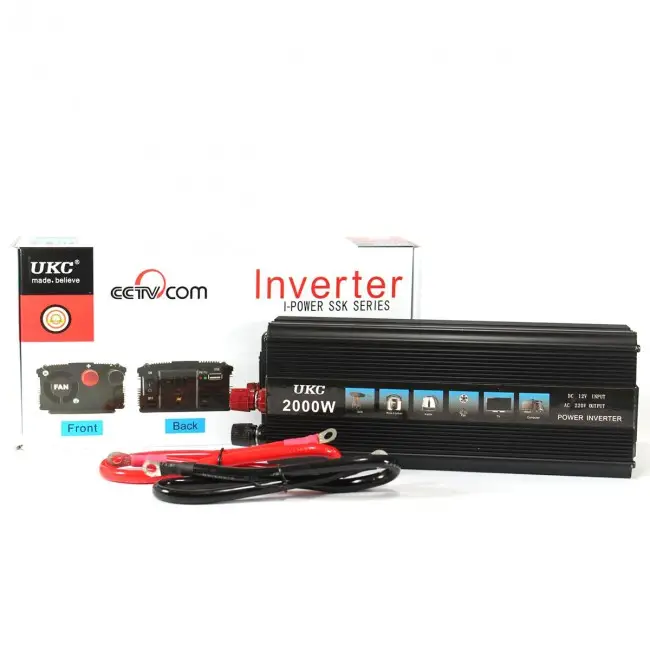 Перетворювач напруги UKC SSK 2000W 12V–220V інвертор із захистами апроксимована синусоїда Одеса - фото 1