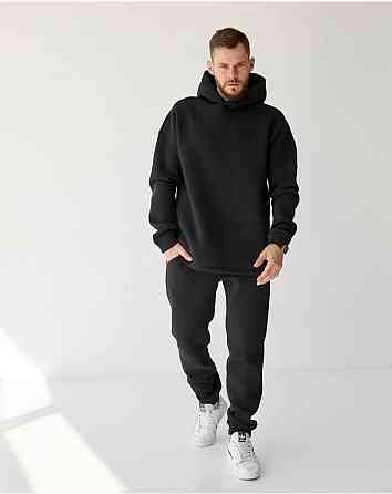 Чоловічий спортивний теплий костюм на флісі Чорний 46 Харків