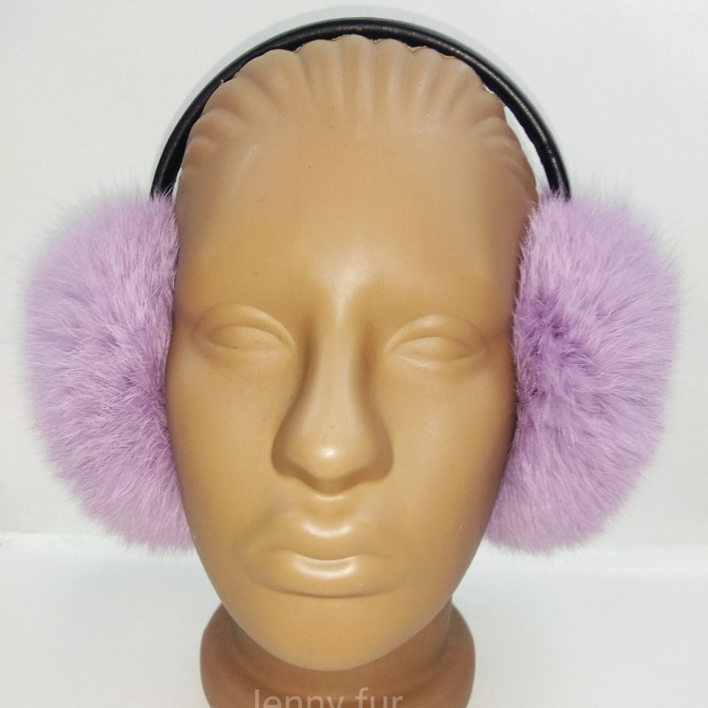 Хутряні навушники дитячі з кролика Бузковий Харків - фото 8