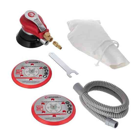 Шліфмашина пневматична ексцентрикова 150 мм, до 6,3 атм, 9000 об/хв, 340 л/хв INTERTOOL PT-1007 Київ