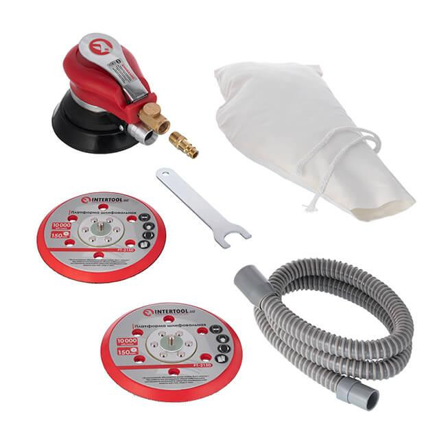 Шлифмашина пневматическая эксцентриковая 150 мм, до 6.3 атм, 9000 об/мин, 340 л/мин INTERTOOL PT-1007 Киев - изображение 1