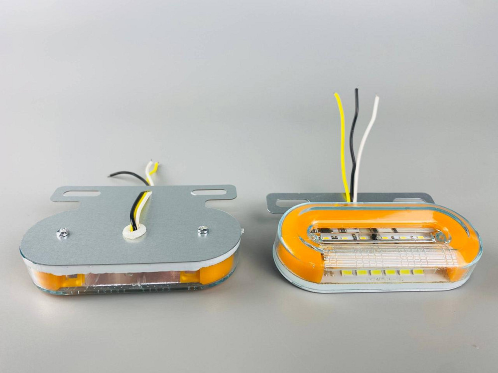 Ліхтар LED габаритний 12V, жовтогарячий, білий і "блигаюча мережа" 130 мм х 90 мм Мукачево - фото 3