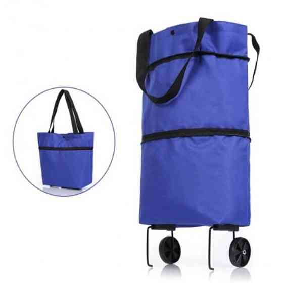 Сумка-візок на колесах 2в1,46х27х12 см,Синя SBR Київ