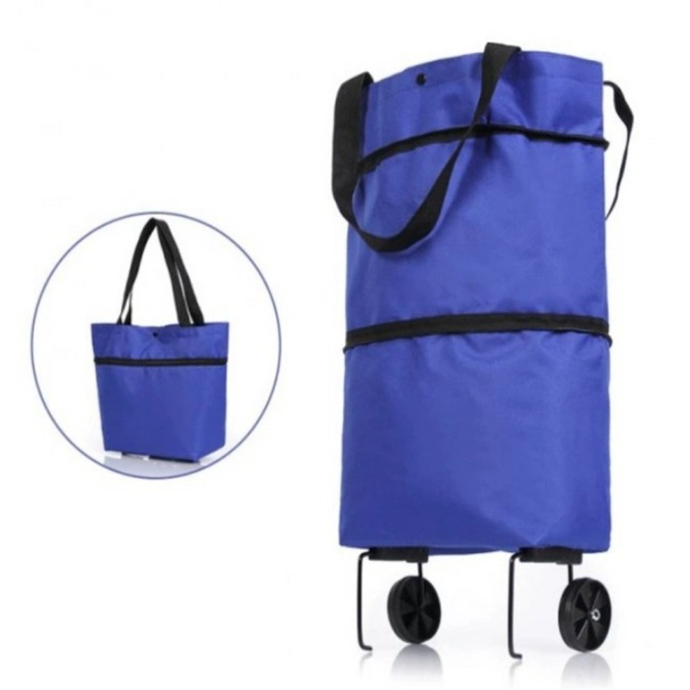 Сумка-візок на колесах 2в1,46х27х12 см,Синя SBR Київ - фото 3
