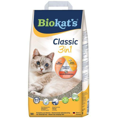 Наповнювач Biokats Classic 3in1 для котячого туалету, бентонітовий, 18 л Київ - фото 1