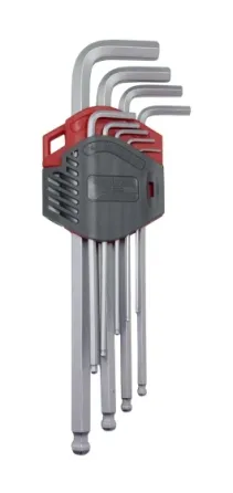 Набор ключей Г-образных WURTH  575243100 HEX с шариком удлиненных SW1.5-10 мм 9 шт. RED STRIPE Коломия