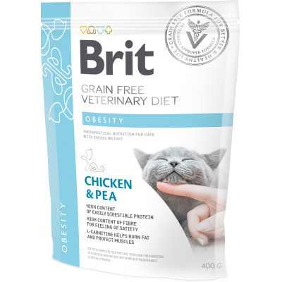 Сухий корм для кішок Brit GF VetDiets Cat Obesity 400 г (8595602528486) Вінниця - фото 1
